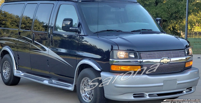 Custom Chevy Express Van  All Styles Front Bumper (2003 - 2023) - $590.00 (Part #CH-052-FB)